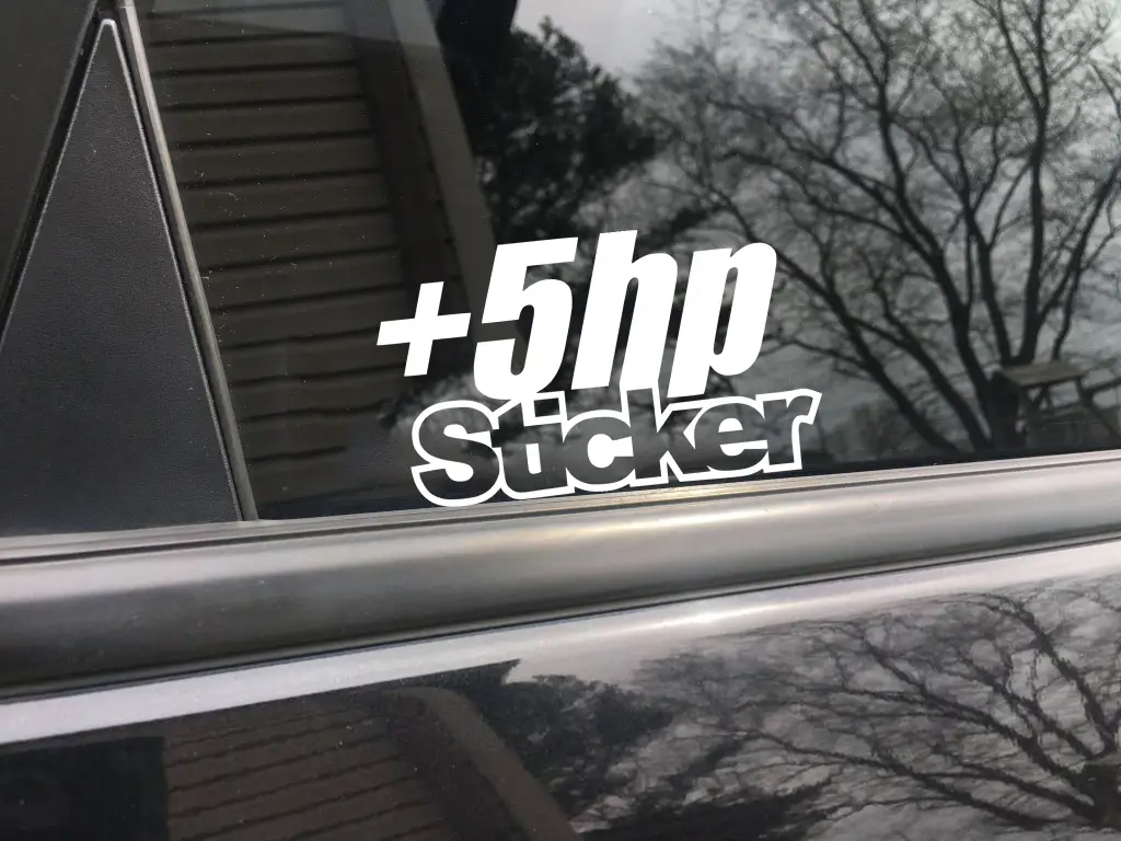 Plus 5 horsepower funny car sticker decal