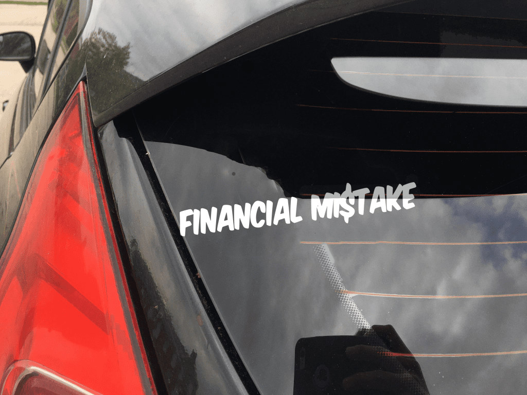 financial mistake sticker