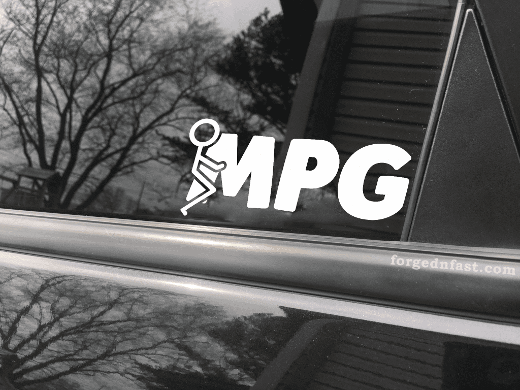 F MPG funny car sticker decal