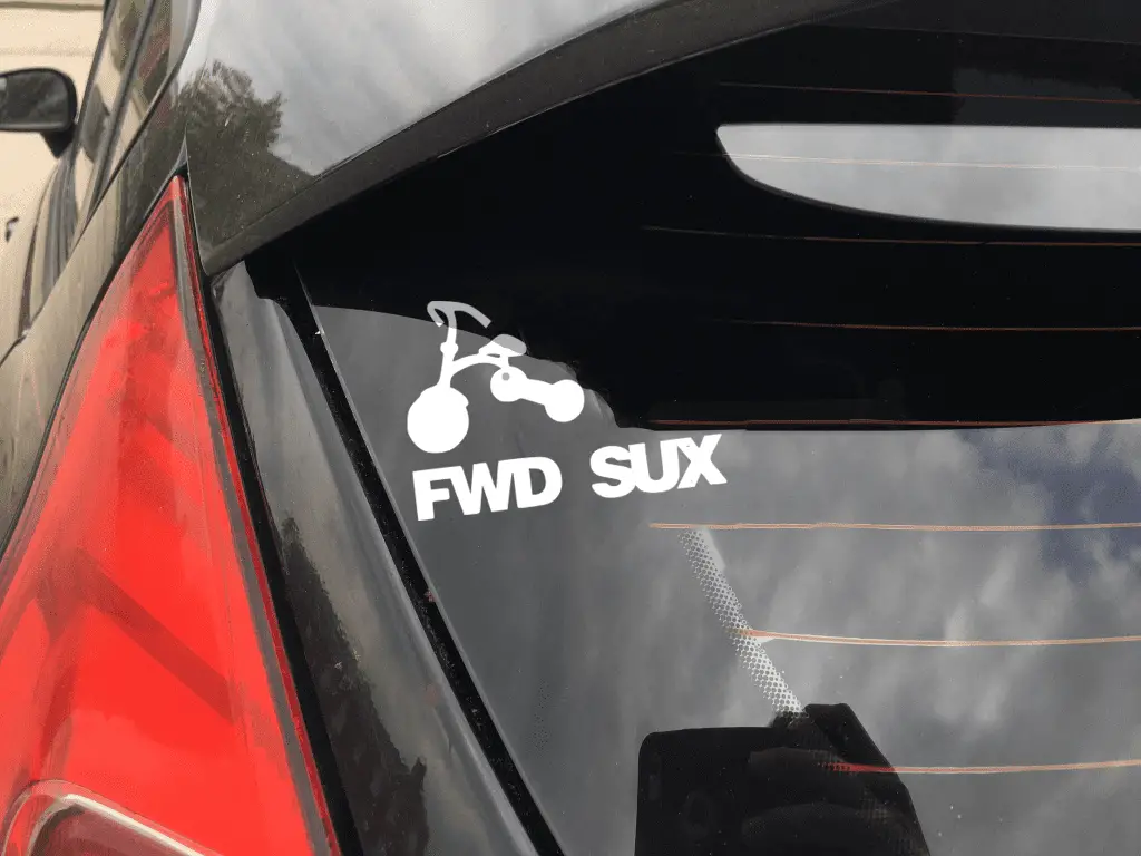 FWD sucks funny car sticker decal
