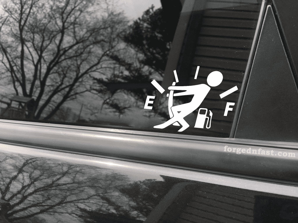 Just one more mile car gas funny car sticker decal