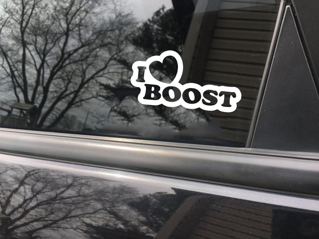 I love boost funny car sticker decal