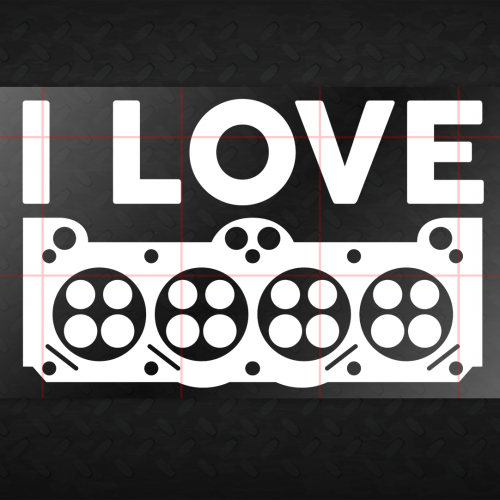 i love head decal