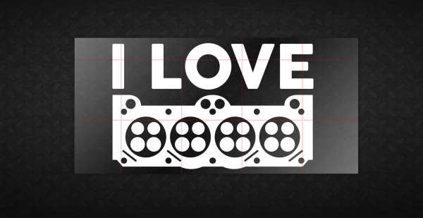 i love head decal