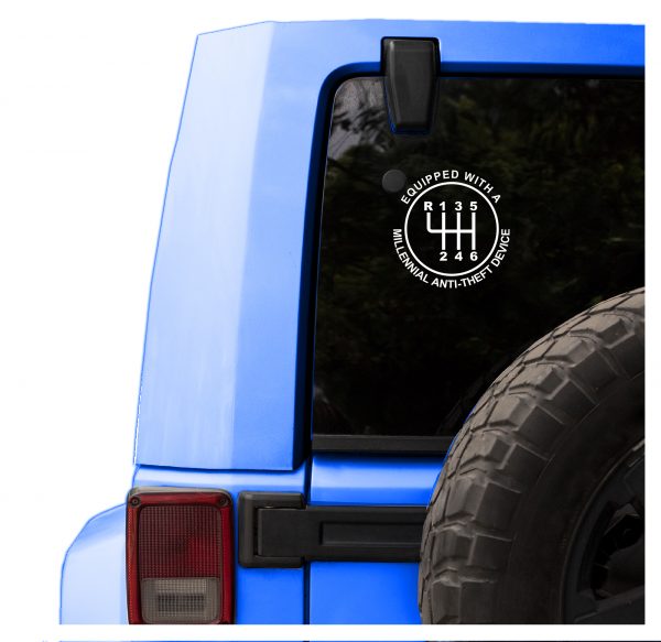 Equipped with millennial anti-theft device funny car sticker decal - Image 9