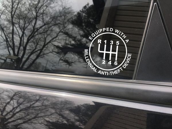 Equipped with millennial anti-theft device funny car sticker decal - Image 7