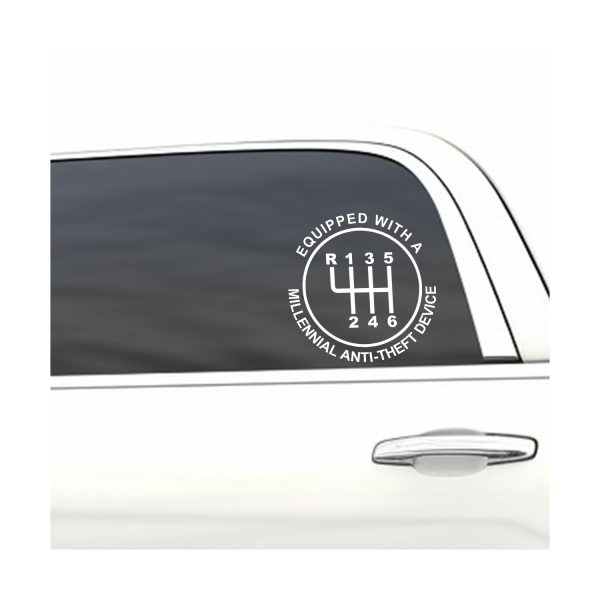 Equipped with millennial anti-theft device funny car sticker decal - Image 10