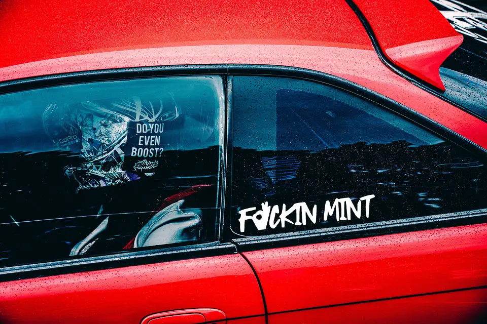 F'n mint funny car sticker decal