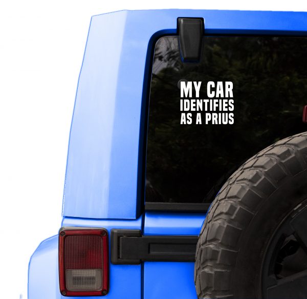 My car identifies as a Prius funny car sticker decal - Image 3