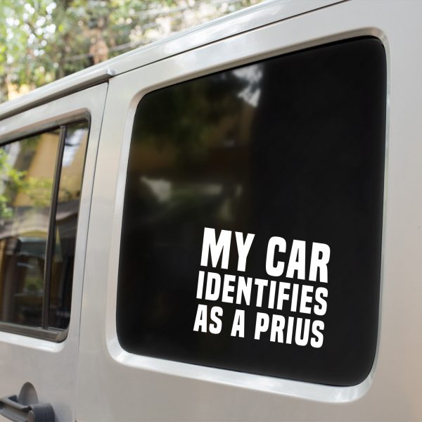My car identifies as a Prius funny car sticker decal - Image 4