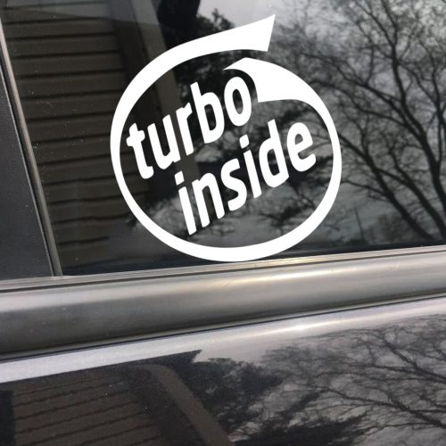 Turbo inside funny car sticker decal
