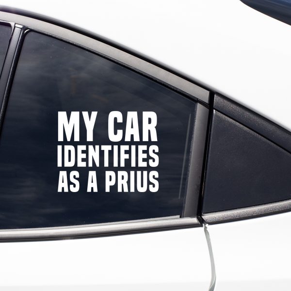 My car identifies as a Prius funny car sticker decal - Image 6