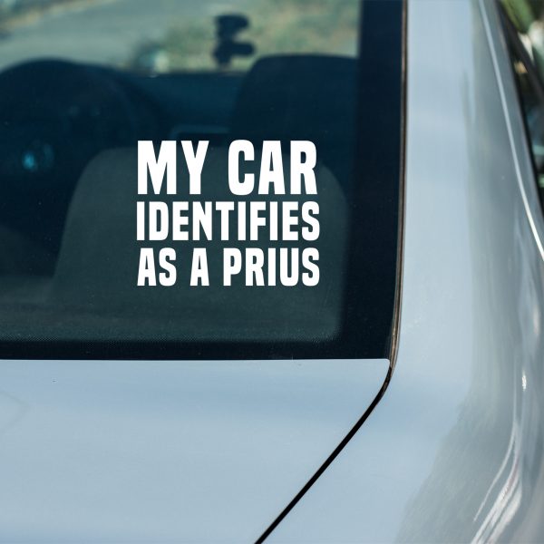 My car identifies as a Prius funny car sticker decal - Image 8