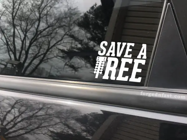 save a tree decal
