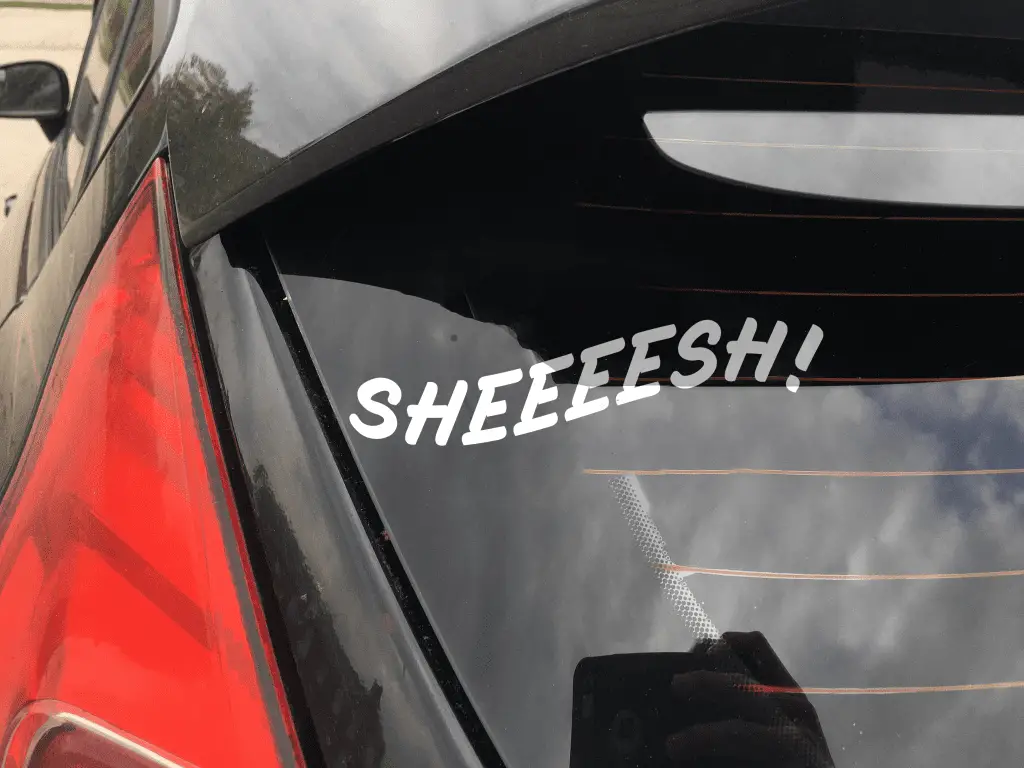 sheesh car sticker