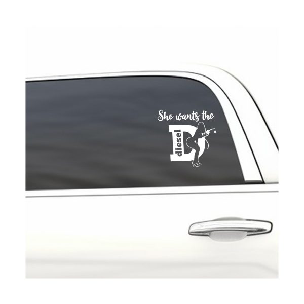 She wants the Diesel funny car sticker decal