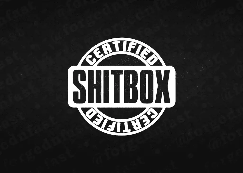 certified shitbox decal