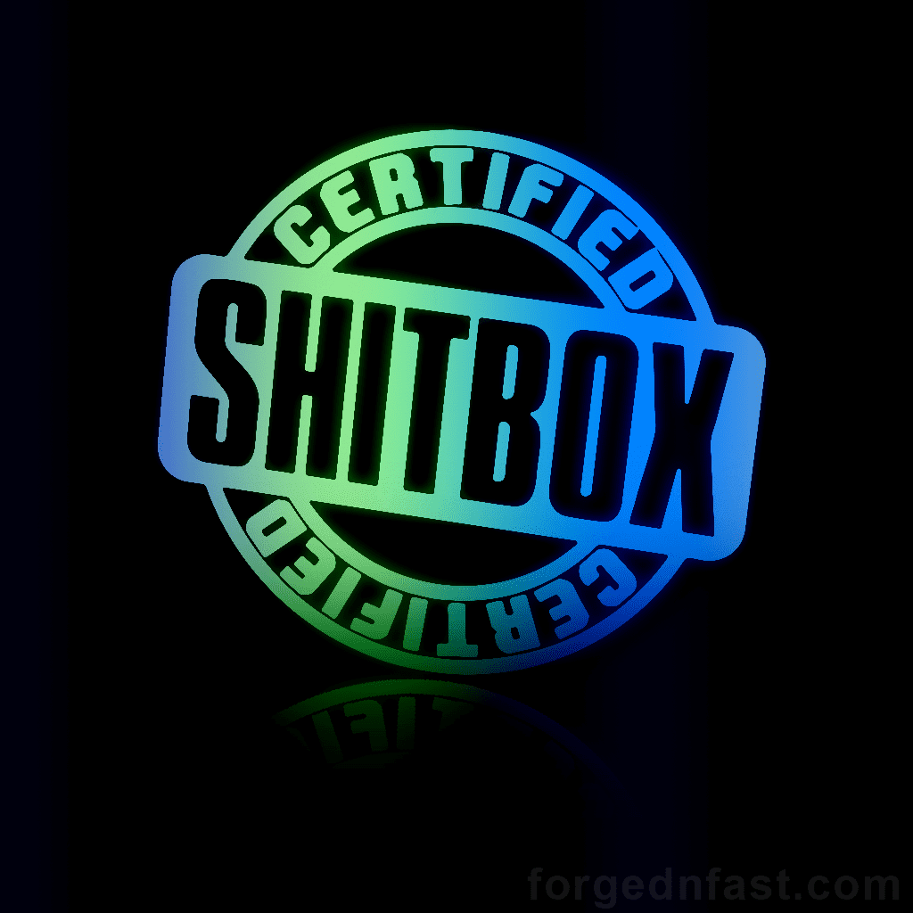 Certified Shitbox funny car sticker decal