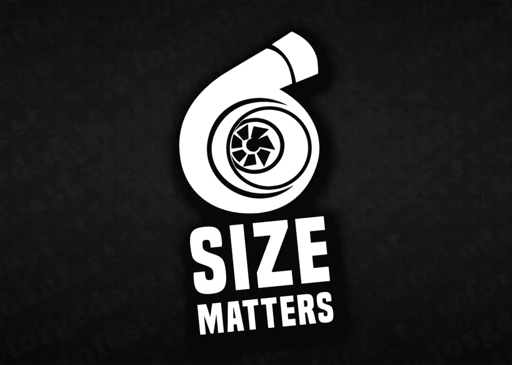 Size Matters turbo funny car sticker decal