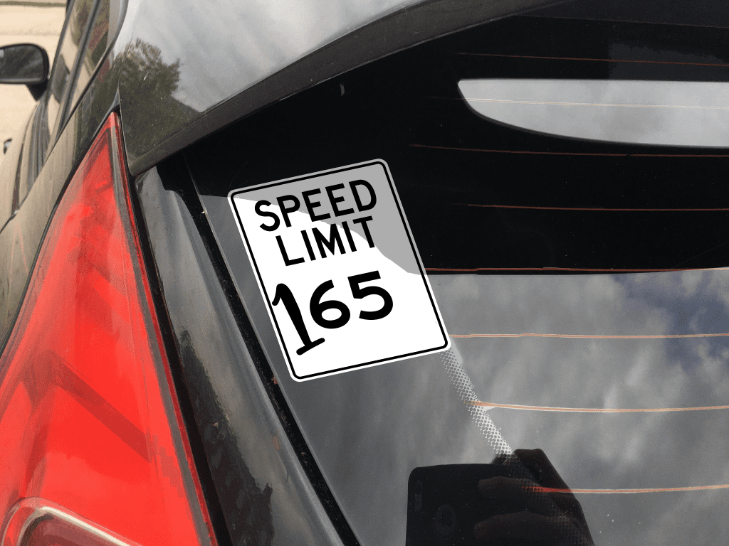 Speed Limit funny car sticker decal