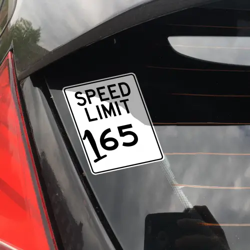 speed limit car decal