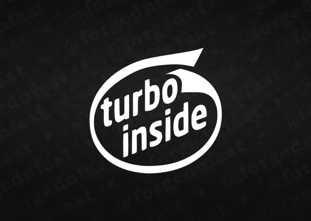 Turbo inside funny car sticker decal