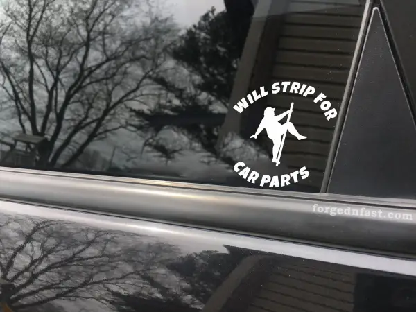 will stirp for car parts decal