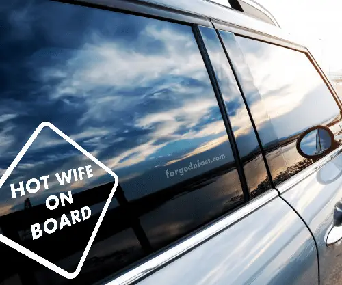 hot wife on board sticker