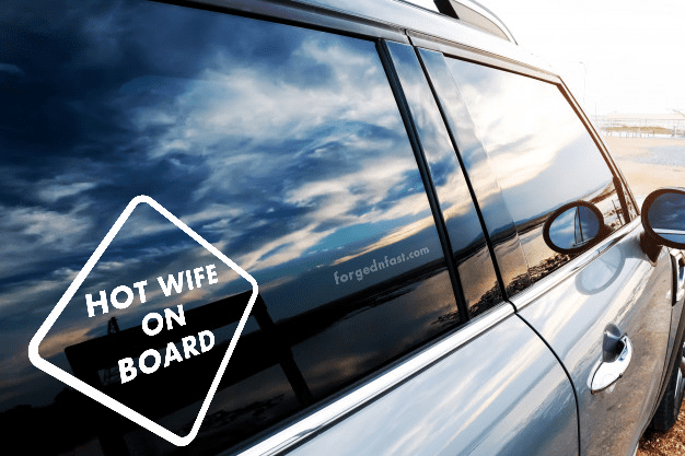 hot wife on board sticker