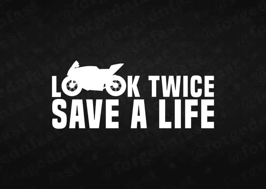 Look twice save a life car decal motorcycle awareness funny car sticker decal