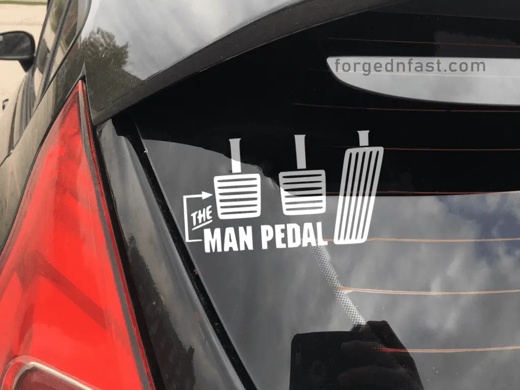 The man pedal funny car sticker decal