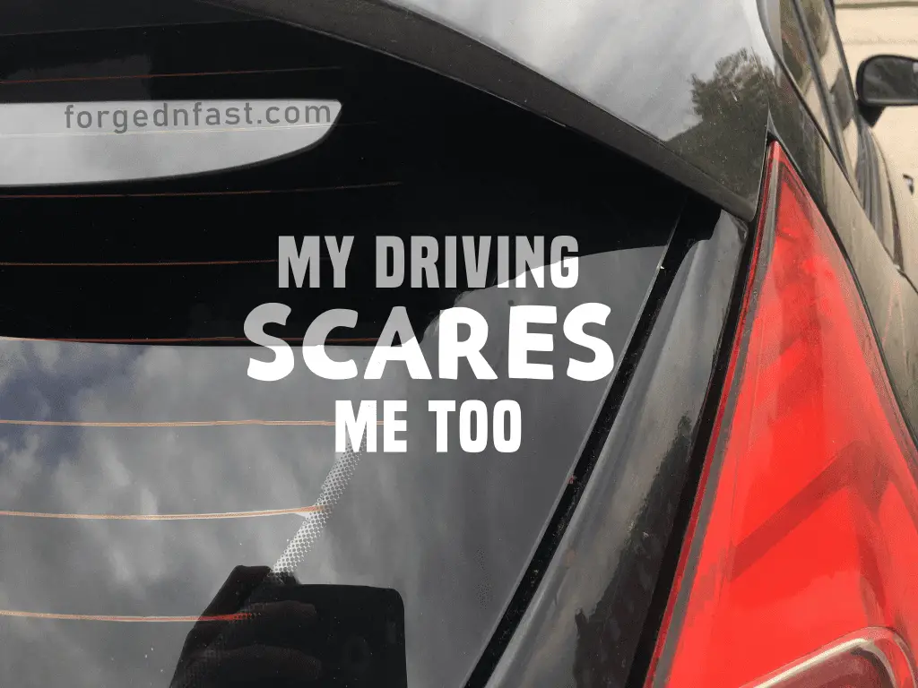 My driving scares me too funny car sticker decal