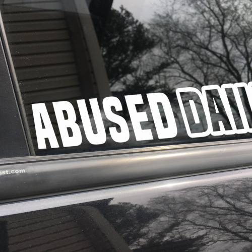 Abused Daily funny car sticker decal