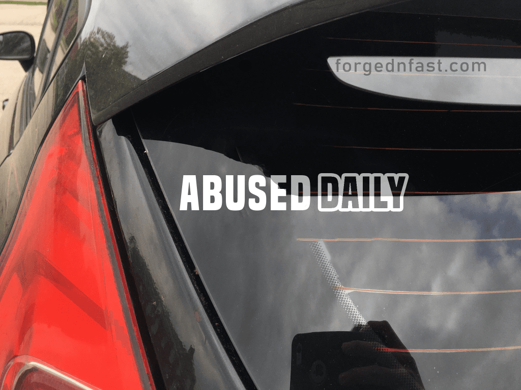 abused daily car sticker