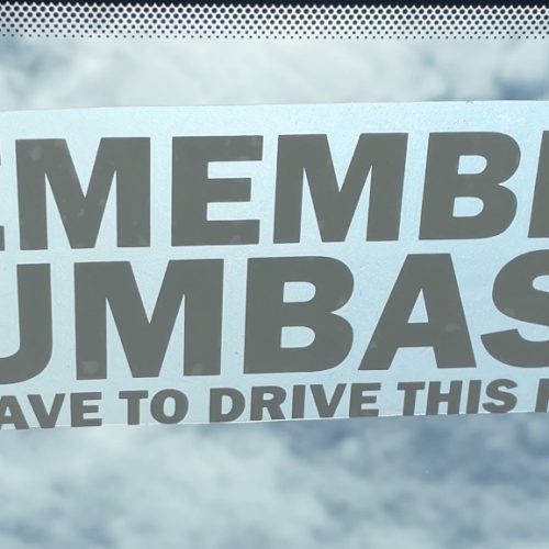 Remember Dumbass You Have To Drive This Home funny car sticker decal