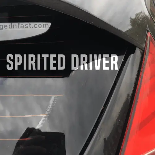 spirited driver car decal