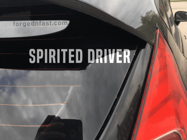 spirited driver car decal