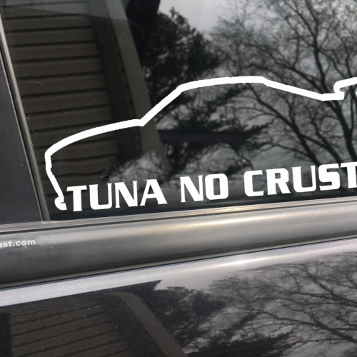 Tuna No Crust funny gtr car sticker decal
