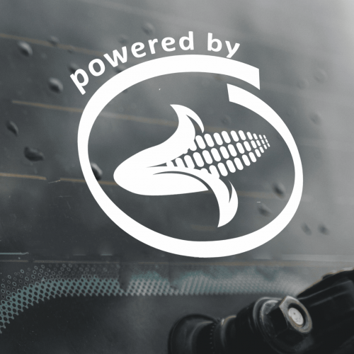 Powered by e85 corn funny car sticker