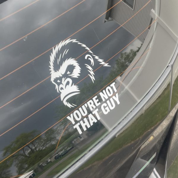 Gorilla vs 100 men you’re not that guy, car decal, bumper sticker, truck decal, funny car decal - Image 2