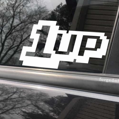 1 up, car decal, bumper sticker, truck decal, funny car decal
