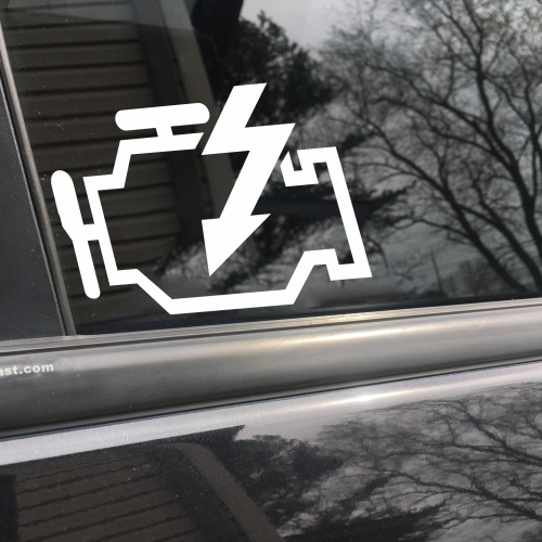 Check engine light, car decal, bumper sticker, truck decal, funny car decal