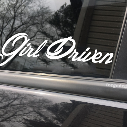 Girl Driven, car decal, bumper sticker, truck decal, funny car decal
