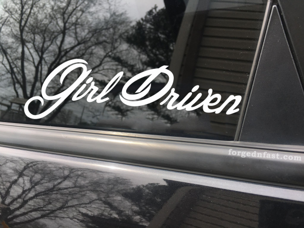 Girl Driven, car decal, bumper sticker, truck decal, funny car decal