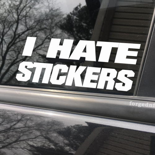I hate stickers, car decal, bumper sticker, truck decal, funny car decal