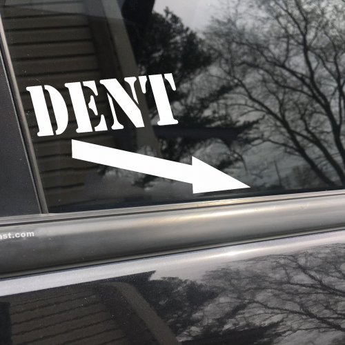 Dent, car decal, bumper sticker, truck decal, funny car decal