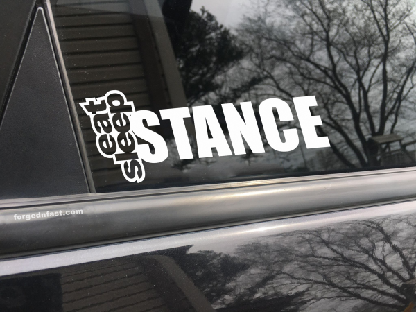 Eat Sleep Stance, car decal, bumper sticker, truck decal, funny car decal