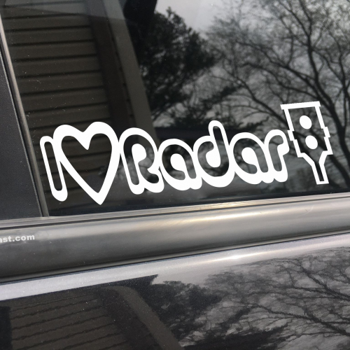 I love radar cameras, car decal, bumper sticker, truck decal, funny car decal