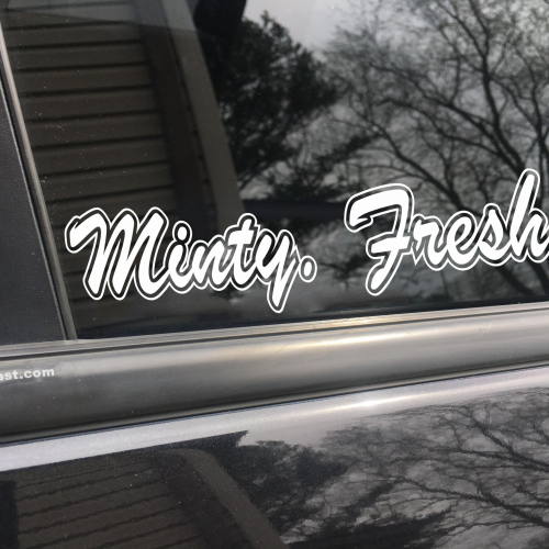 Minty fresh, car decal, bumper sticker, truck decal, funny car decal