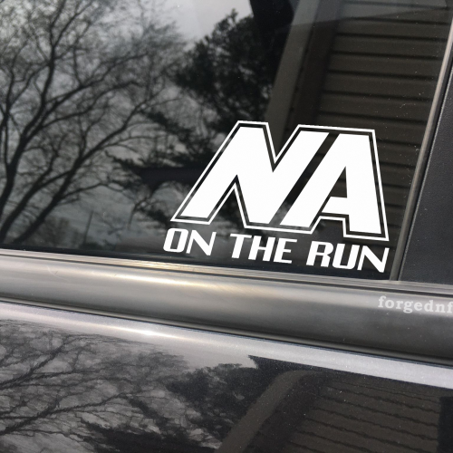 N A on the run, car decal, bumper sticker, truck decal, funny car decal